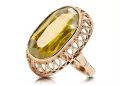 Anillo Peridoto amarillo Oro rosa antiguo original de 14k Vintage vrc129r