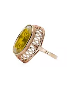 Pierścionek Żółty Perydot Oryginalny wyrób Vintage 14k z różowego złota Styl Vintage vrc129r