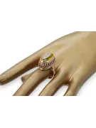 Anillo Peridoto amarillo Oro rosa antiguo original de 14k Vintage vrc129r