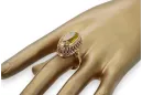 Pierścionek Żółty Perydot Oryginalny wyrób Vintage 14k z różowego złota Styl Vintage vrc129r