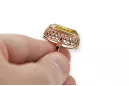 خاتم اللون الأصفر الذهب الوردي الأصلي مجوهرات فينتاج vrc129r