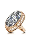 Or rose 14 carats vintage d'origine Zircon Anneau Artisanat vintage vrc129r