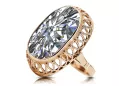 Original vintage din aur roz de 14k Zircon Inel Vintage Craft  vrc129r