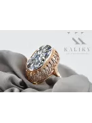 Originalus 14k rožinio aukso vintage Žirkoniai Žiedas Vintažiniai papuošalai vrc129r