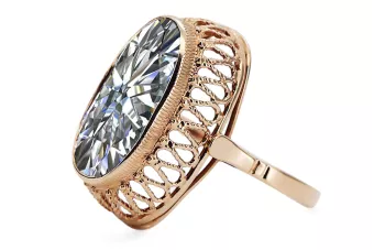 Original vintage din aur roz de 14k Zircon Inel Vintage Craft  vrc129r