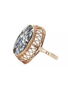 Original vintage din aur roz de 14k Zircon Inel Vintage Craft  vrc129r