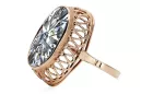 Original vintage din aur roz de 14k Zircon Inel Vintage Craft  vrc129r