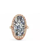 Original vintage din aur roz de 14k Zircon Inel Vintage Craft  vrc129r