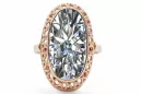 Original vintage din aur roz de 14k Zircon Inel Vintage Craft  vrc129r