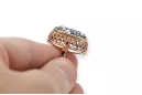 Original vintage din aur roz de 14k Zircon Inel Vintage Craft  vrc129r