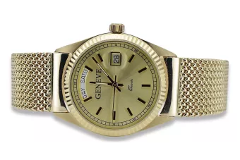 copy of Χρυσό ανδρικό ρολόι με μπρασελέ unisex 14k 585 Geneve mw013ydg&mbw014yo