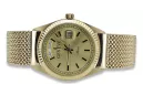 Zlaté hodinky s Unisex 14k 585 Geneve MW013YDY & MBW014YO Náramok