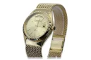 Zlaté hodinky s Unisex 14k 585 Geneve MW013YDY & MBW014YO Náramok