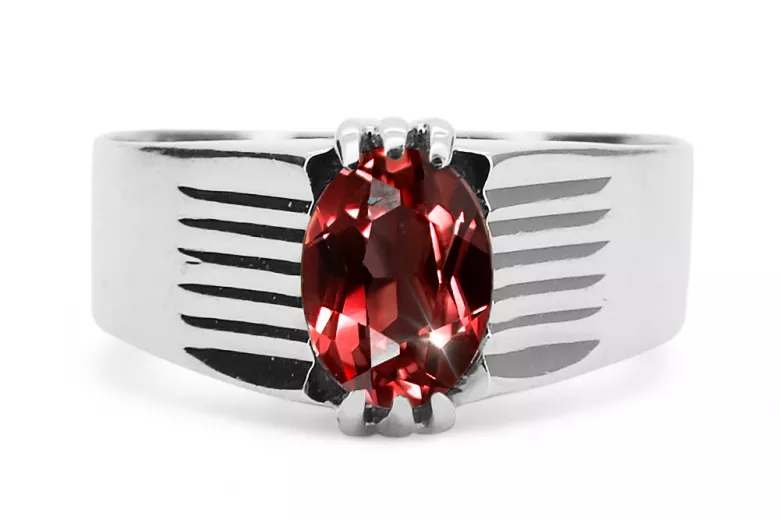 Ring Vintage Schmuck Rubinrot Sterling Silber 925 vrc007s