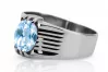 Aquamarine Sterling silver 925 Ring Vintage craft vrc007s