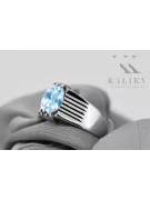 Sterling Silber 925 Aquamarin Ring Vintage Handwerk vrc007s