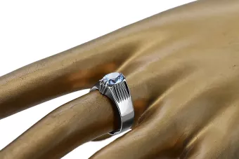 Sterling Silber 925 Aquamarin Ring Vintage Handwerk vrc007s
