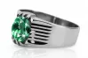 Ring Emerald Sterling silver 925 Vintage vrc007s
