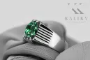 Ring Emerald Sterling silver 925 Vintage vrc007s