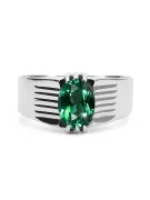 Ring Emerald Sterling silver 925 Vintage vrc007s