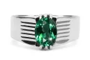 Ring Emerald 925 Silver Vintage Unique VRC007s