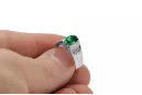 Ring Emerald Sterling silver 925 Vintage vrc007s