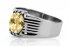 Vintage craft Ring Yellow Peridot Sterling silver 925 vrc007s