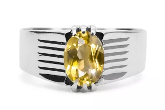 Стерлинговое серебро 925 пробы Желтый перидот Кольцо Винтаж стиль vrc007s