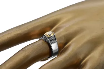 Vintage Anillo Peridoto amarillo Plata de ley 925 vrc007s