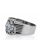 Vintage Handwerk Ring Zirkon Sterling Silber 925 vrc007s