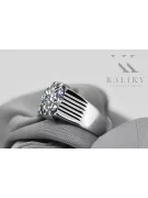 Vintage Handwerk Ring Zirkon Sterling Silber 925 vrc007s