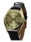 Gold men's watch Geneve ★ zlotychlopak.pl ★ Gold purity 585 333 Low Price!