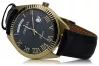 Yellow 14k gold men's Geneve watch blue dial mw008ydbcc