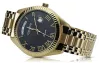 Yellow 14k 585 gold men's Geneve black dial watch mw008ydbcc&mba012yo