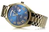 Yellow 14k 585 gold men's Geneve watch mw008ydbll&mba012yo