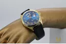 Złoty zegarek z bransoletą męski 14k Geneve mw008ydbll@mbw022y niebieska tarcza