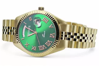 Gold men's watch Geneve ★ zlotychlopak.pl ★ Gold purity 585 333 Low Price!