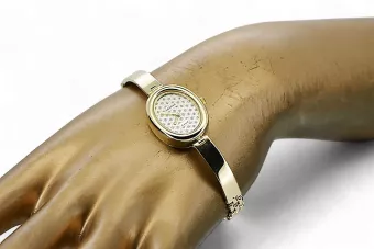 Złoty zegarek damski 14k żółte złoto Geneve lw122ydz