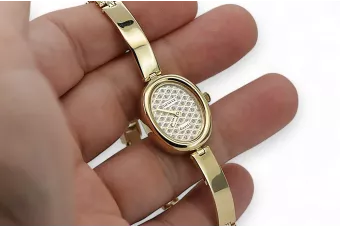 Złoty zegarek damski 14k żółte złoto Geneve lw122ydz