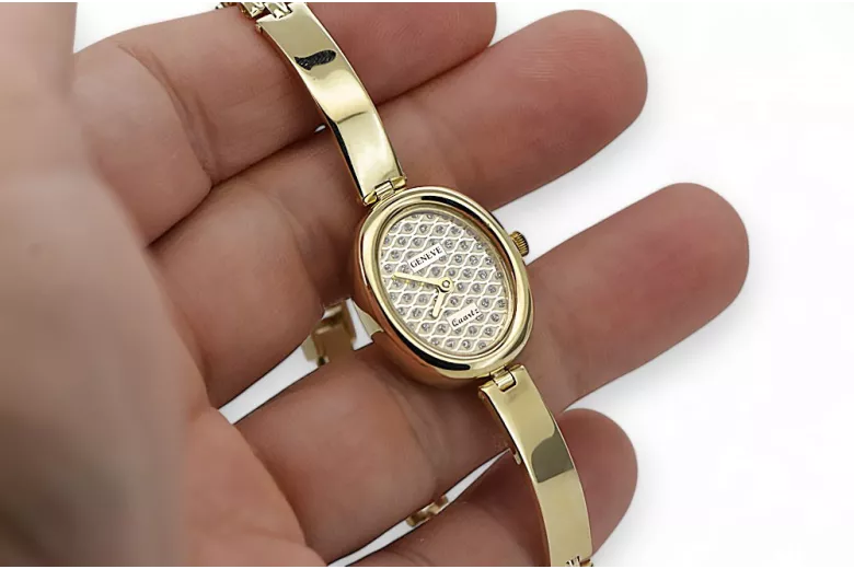 copy of Złoty zegarek damski 14k żółte złoto Geneve lw111