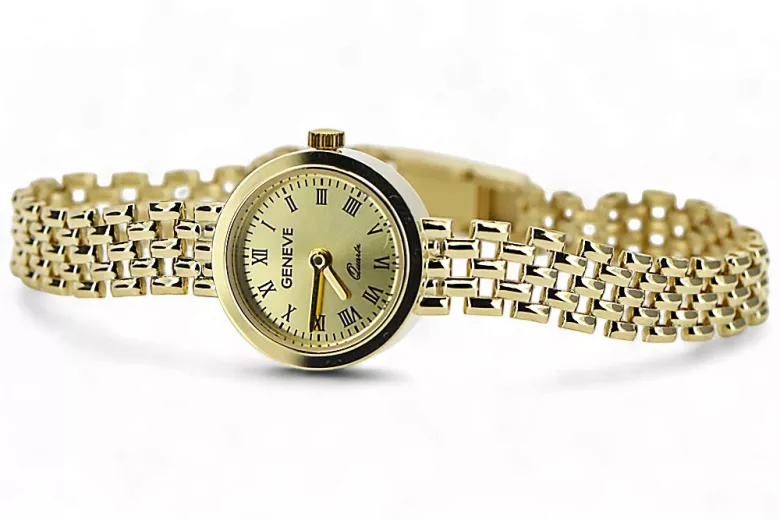 Žlutá 14k 585 Gold Lady Geneve Watch Lw123ydg