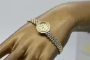 Prześliczny 14K 585 złoty damski zegarek Geneve lw123ydg