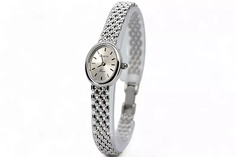 White 14k Gold Lady Geneve hodinky Lady Dárek LW087WDS