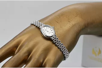 Бял 14k златна дама Женева гледай дама подарък lw087wds