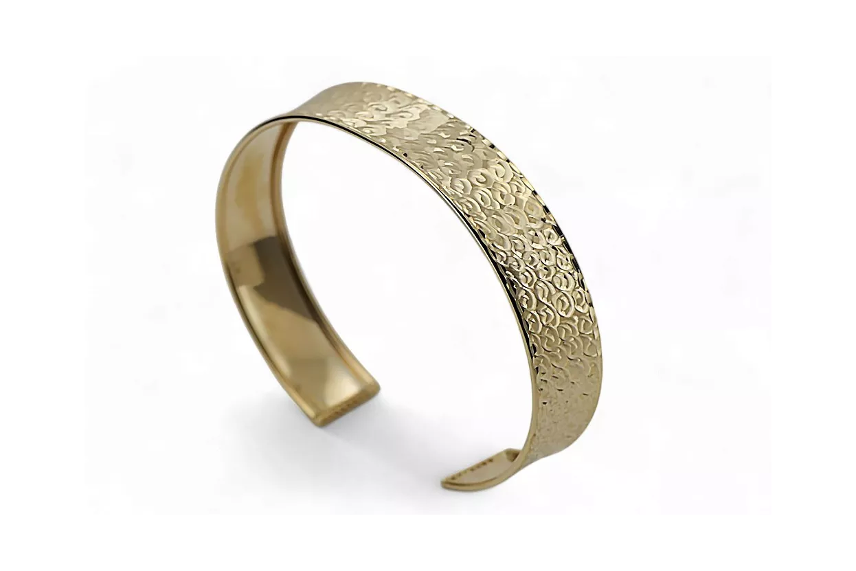 Желтый итальянский 14K Gold Fancy Bugle Bractelet CBT004Y