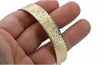 Geltona italų 14k aukso išgalvotas bugle apyrankė CBT004Y