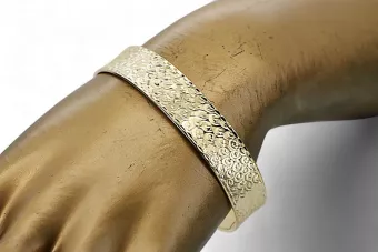 Yellow Italian 14k gold fancy bugle bracelet cbt004y