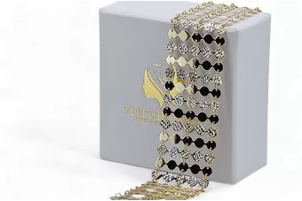 Жълта розова златна гривна ★ russiangold.com ★ злато 585 333 ниска цена