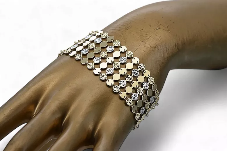 Pulsera de oro rosa amarilla ★ russiangold.com ★ oro 585 333 bajo precio