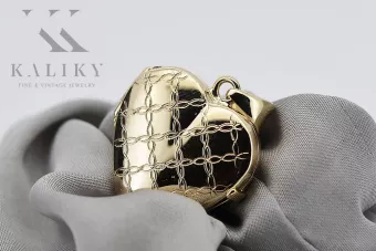 Žlutá 14k zlatá krásná srdce přívěsek CPN068Y